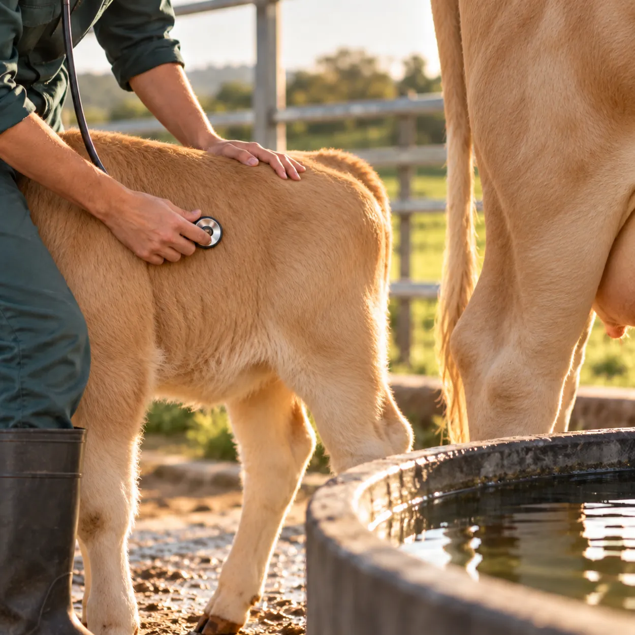 Control veterinario de un ternero de Rubia Gallega: bienestar animal